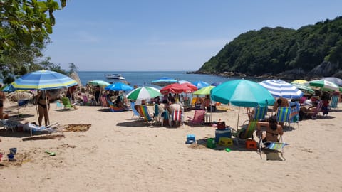 Beach nearby, sun loungers