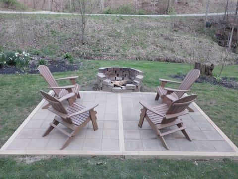 Enjoy fires right by the creek! We supply the firewood