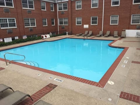 Soak up the sun near the outdoor pool in the warmer months, a rare find for downtown!
