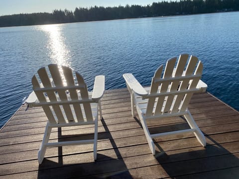 Polywood Adirondack chairs on dock