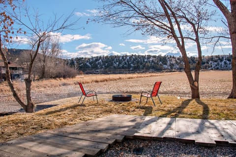 Fire ring and view to the South (winter)