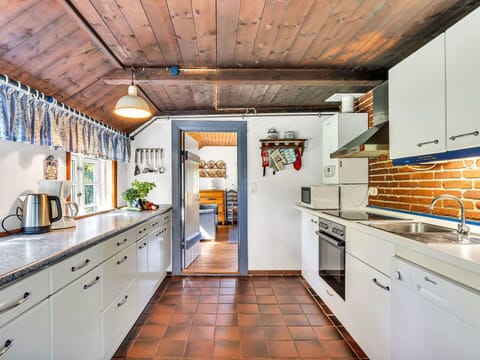 Kitchen, Flooring, Countertop, Wood, Interior Design, Ceiling, Major Appliance, Floor, Furniture, Kitchen Appliance