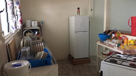 Fridge, microwave, oven, electric kettle