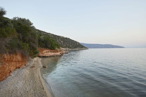 On the beach, sun loungers, beach towels