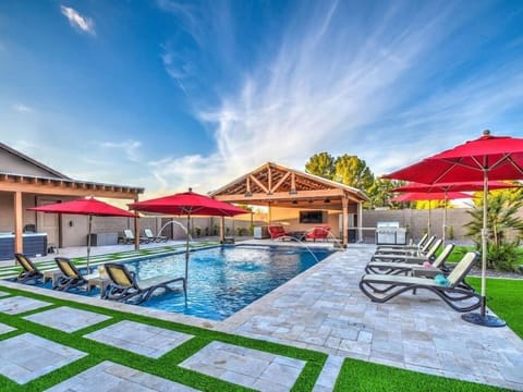 Resort Style Pool with Baja Step, Lounge Chairs, Umbrellas & more
