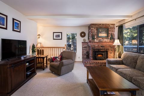 Living Room with Wood Fireplace Insert
