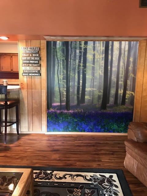 Wall mural in the living room