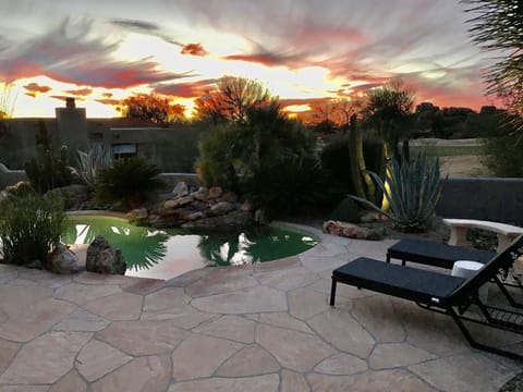 AZ sunset poolside