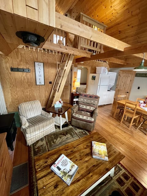 You’ll love our Cozy Cabin. Great location, cozy seating and relaxation!