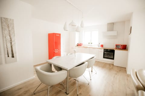 View into the kitchen from the hallway