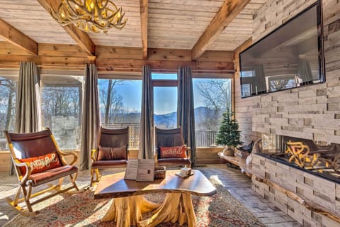 Maggie Valley Vacation Rental | 3BR | 3.5BA | Stairs Required | 2,700 Sq Ft