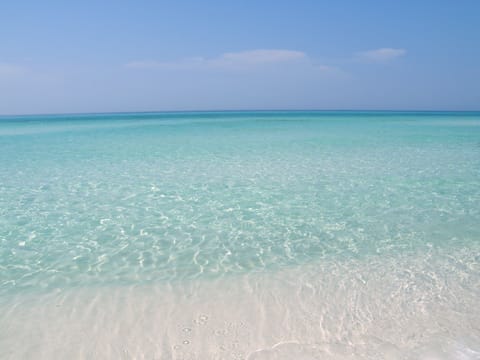 Beach nearby, sun loungers