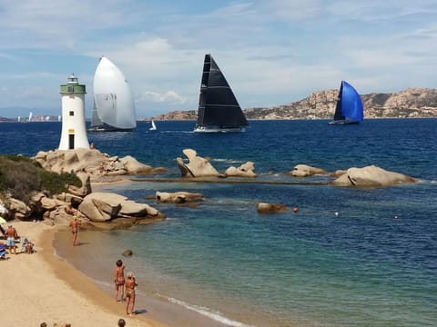 Beach nearby, sun loungers