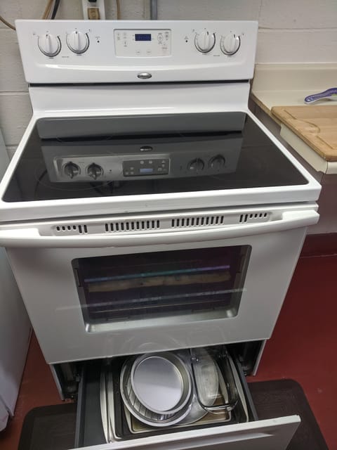 Basement kitchen stove