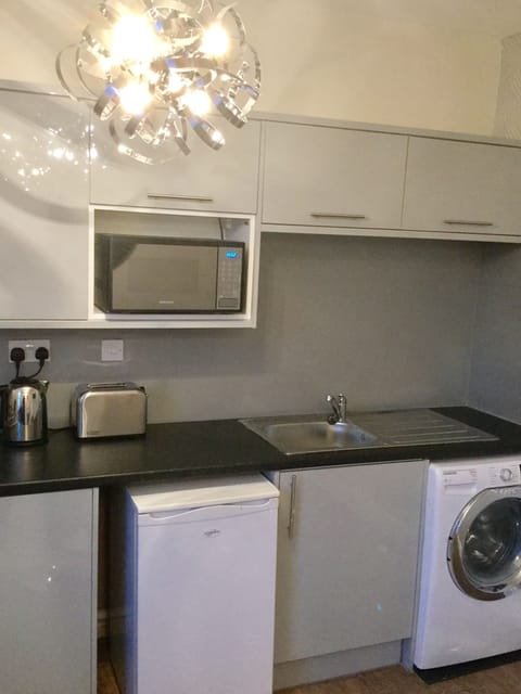 Microwave, oven, stovetop, electric kettle