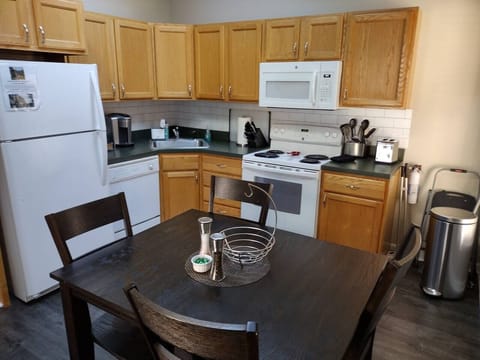 Fully stocked kitchen!
Everything from plates & silverware to baking sheets & mixing bowls!