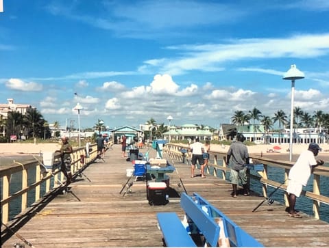 The famous Anglins Fishing Pier.  You can sightsee or fish from the bridge .