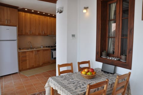 Dining area with kitchen view