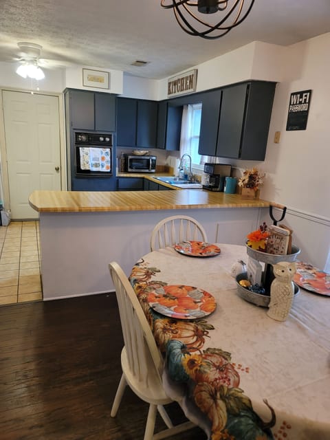 Dining room and kitchen