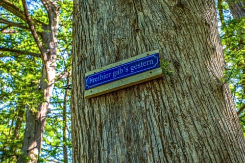 Now that's a dry sense of humor! (It's German for "Free beer was yesterday.")