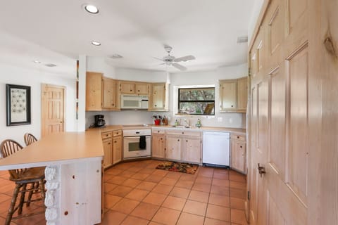 The home features a large kitchen
