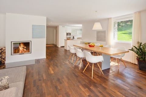 Dining table and kitchen