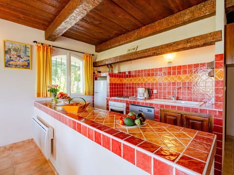 Property, Cabinetry, Countertop, Building, Wood, Sink, Tap, Interior Design, Orange, Kitchen