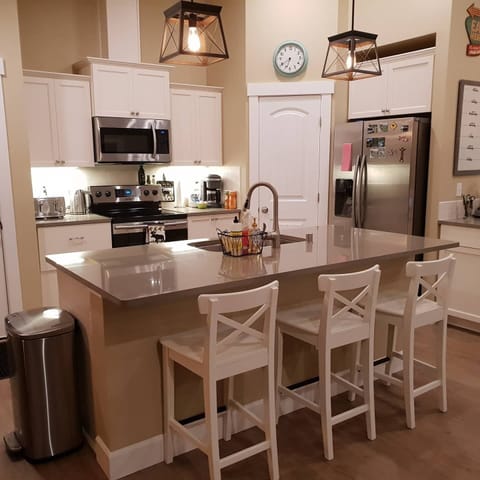 The kitchen is fully equipped to prepare your meals.