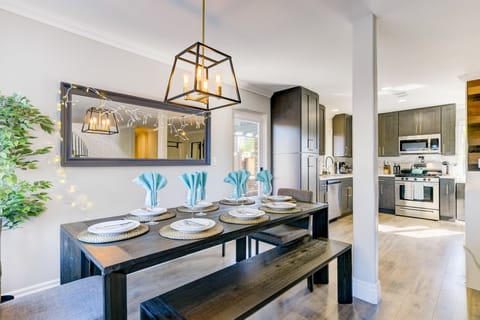 Large dining area seats 8-10 people depending on size.