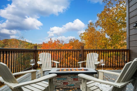Gorgeous views surround our built in fire pit.