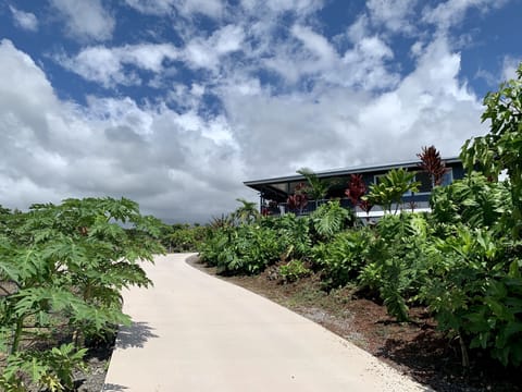 Drive up your private driveway and park right next to the home.