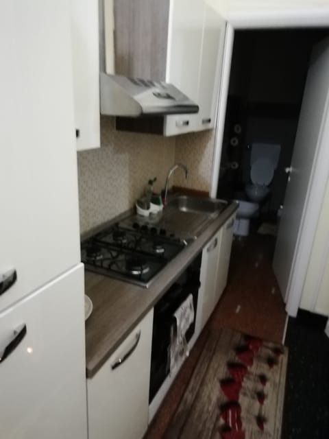 Fridge, oven, coffee/tea maker, cookware/dishes/utensils