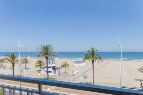 On the beach, beach umbrellas