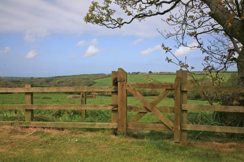 View from 2 acre shared garden and gate leads to Saints Way Footpath to Padstow