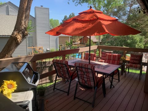 Back deck and gas grill (summer)