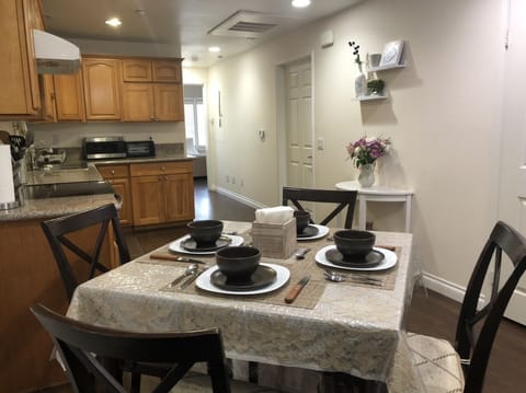 Refrigerator and washer located in the hallway. Not shown in the picture.