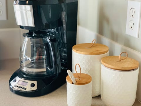 Coffee, cream, sugar and tea provided.