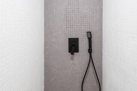 Combined shower/tub, hair dryer