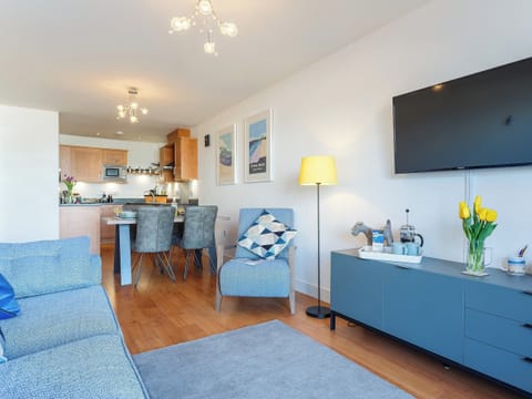 Cosy open plan living space | Fistral Waves - Ocean 1 Apartments, Newquay