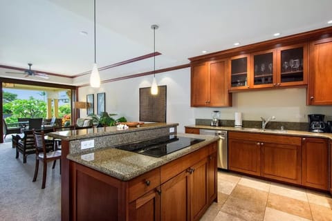 Open flow from the kitchen, dining area, living room to the lanai and backyard.