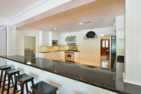 Large kitchen counter. 