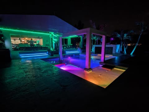 The private pool at night