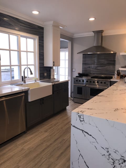 Kitchen with Farmhouse Sink - Back door to Courtyard