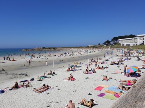 Beach nearby, sun loungers