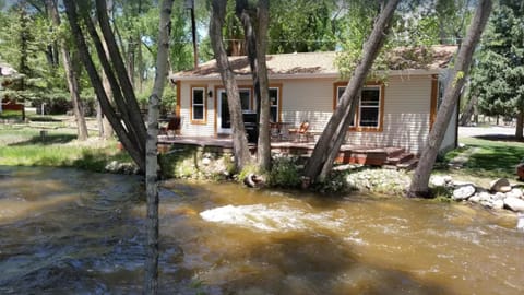 Back deck overlooks Cottonwood Creek.