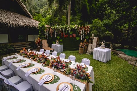 Outdoor banquet area