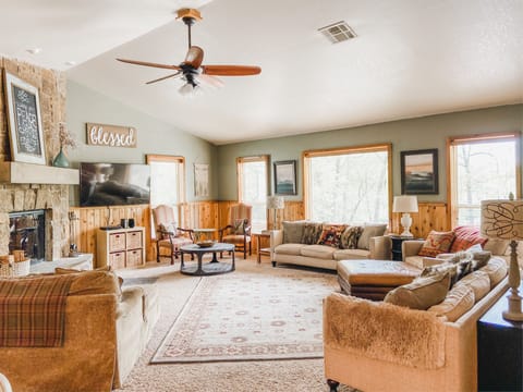 Plenty of room for everyone in this huge living room 