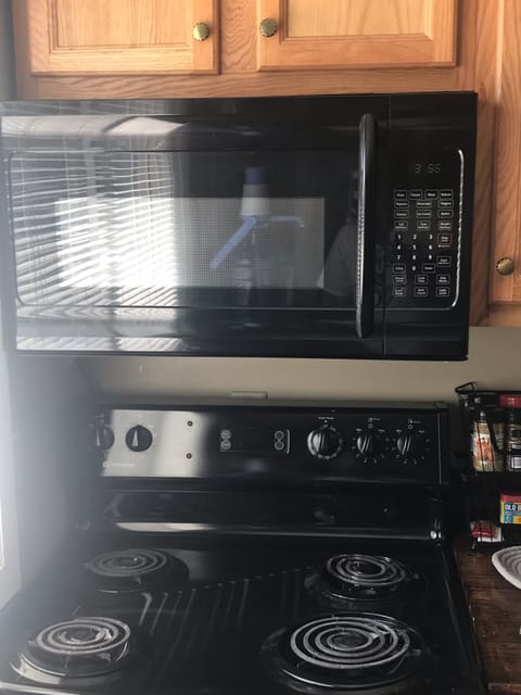 Fridge, microwave, stovetop, toaster
