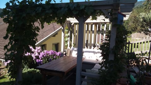 Our summer dining room.