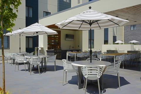 Enjoy a meal on the patio.